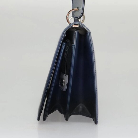 Salvatore Ferragamo Gancini Shoulder Bag Patent Leather Blue Silver Auth 103861 - Picture 6 of 16